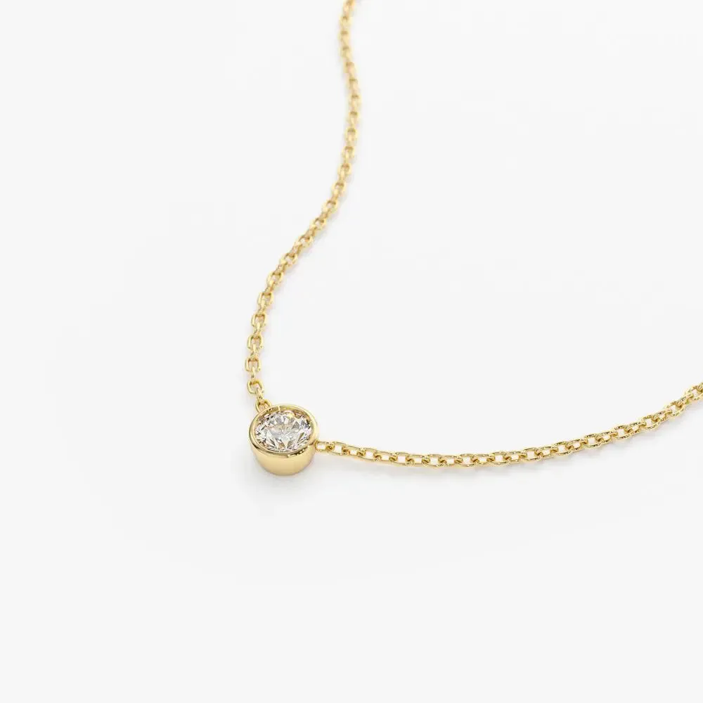0.012CTW Brilliant Cut Bezel Set Necklace