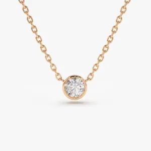0.012CTW Brilliant Cut Bezel Set Necklace