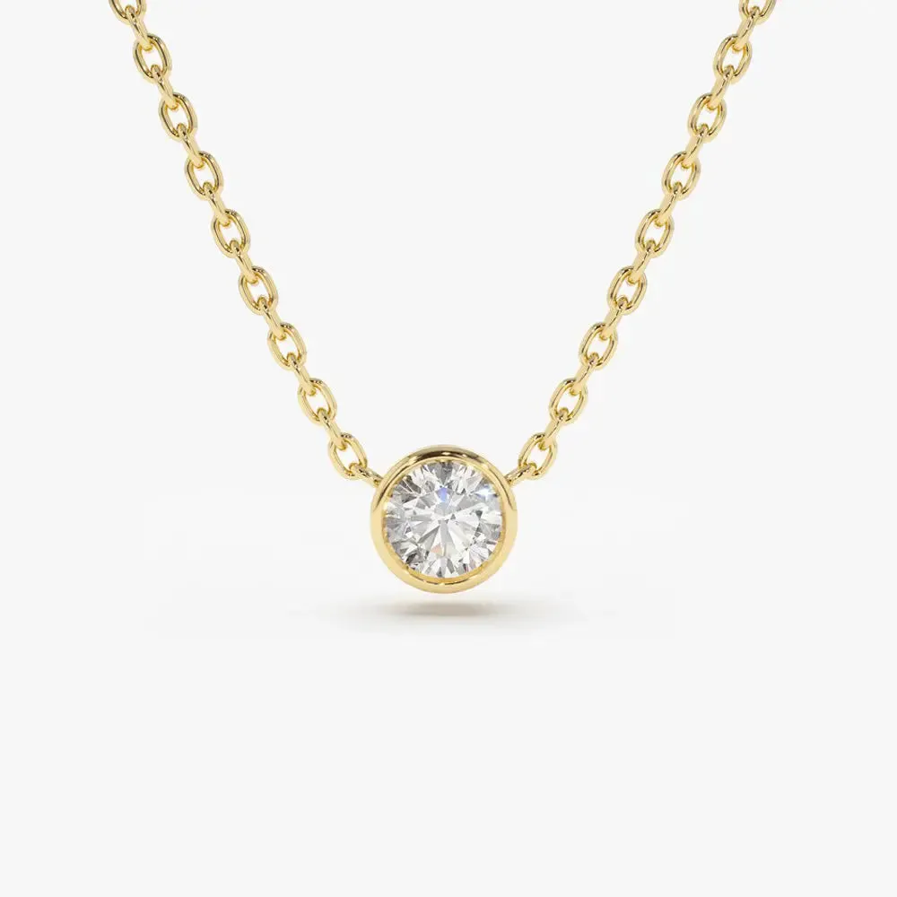 0.012CTW Brilliant Cut Bezel Set Necklace