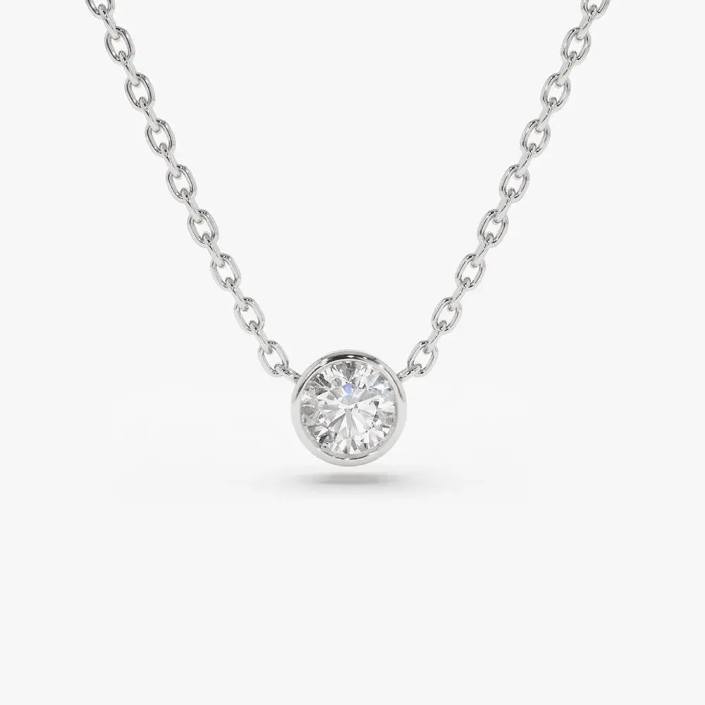 0.012CTW Brilliant Cut Bezel Set Necklace