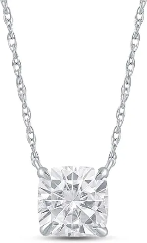 1 Carat Diamond Necklaces for Women | GH VS/SI LAB GROWN Solitaire Diamond Necklace Pendants | Solid Gold/Silver Chain Included | Variety of Shapes to Choose From