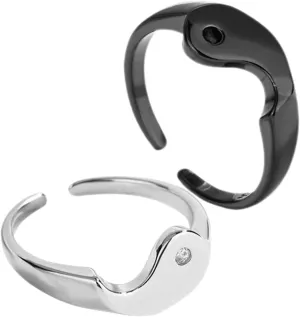 1 Pair Yin Couple Rings and Matching Rings for Lovers Elegant Engagement Jewelry Premium Design for Parties Special Occasions Stylish Finger Accessories