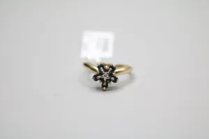 10-Karat Yellow Gold Flower Promise Ring Size of 5 1/2