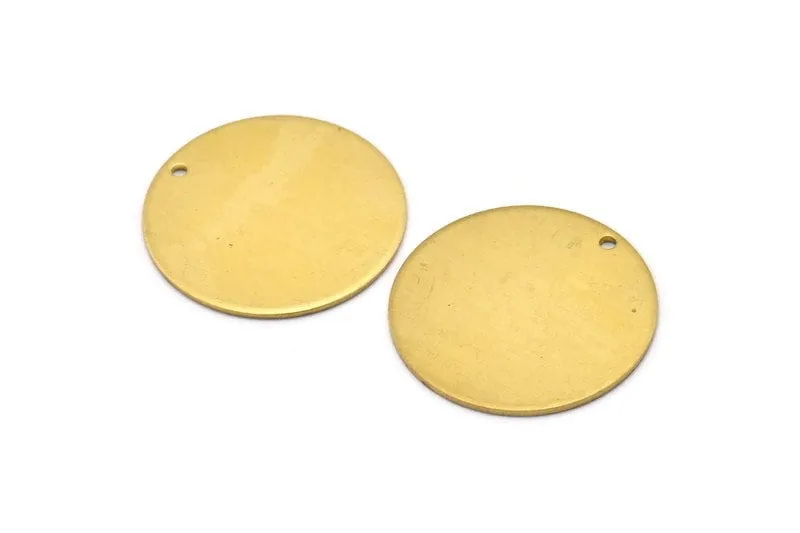 10 Raw Brass 28mm Stamping Tags , 18 Gauge  (b0107)