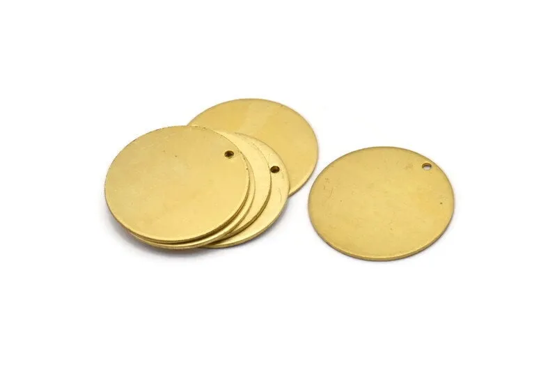 10 Raw Brass 28mm Stamping Tags , 18 Gauge  (b0107)