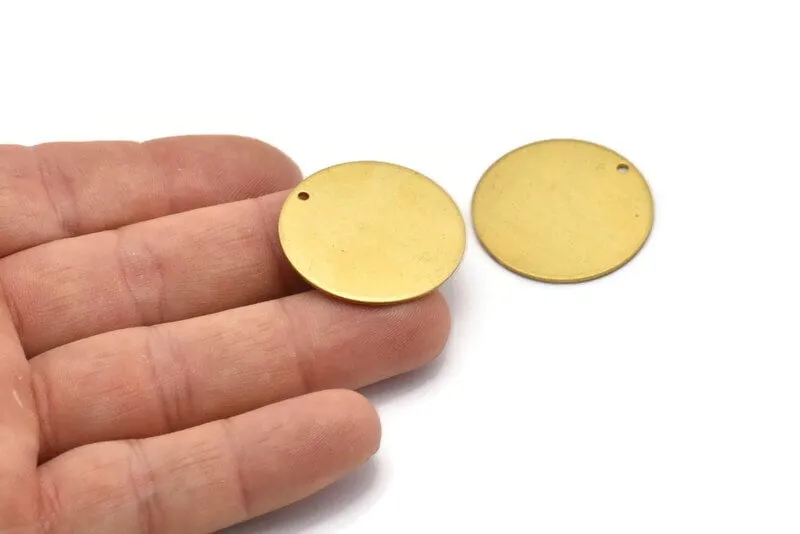 10 Raw Brass 28mm Stamping Tags , 18 Gauge  (b0107)