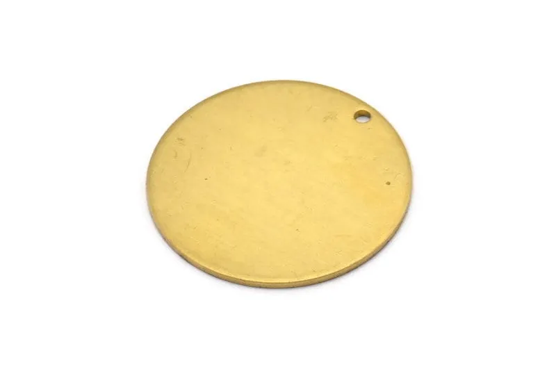 10 Raw Brass 28mm Stamping Tags , 18 Gauge  (b0107)