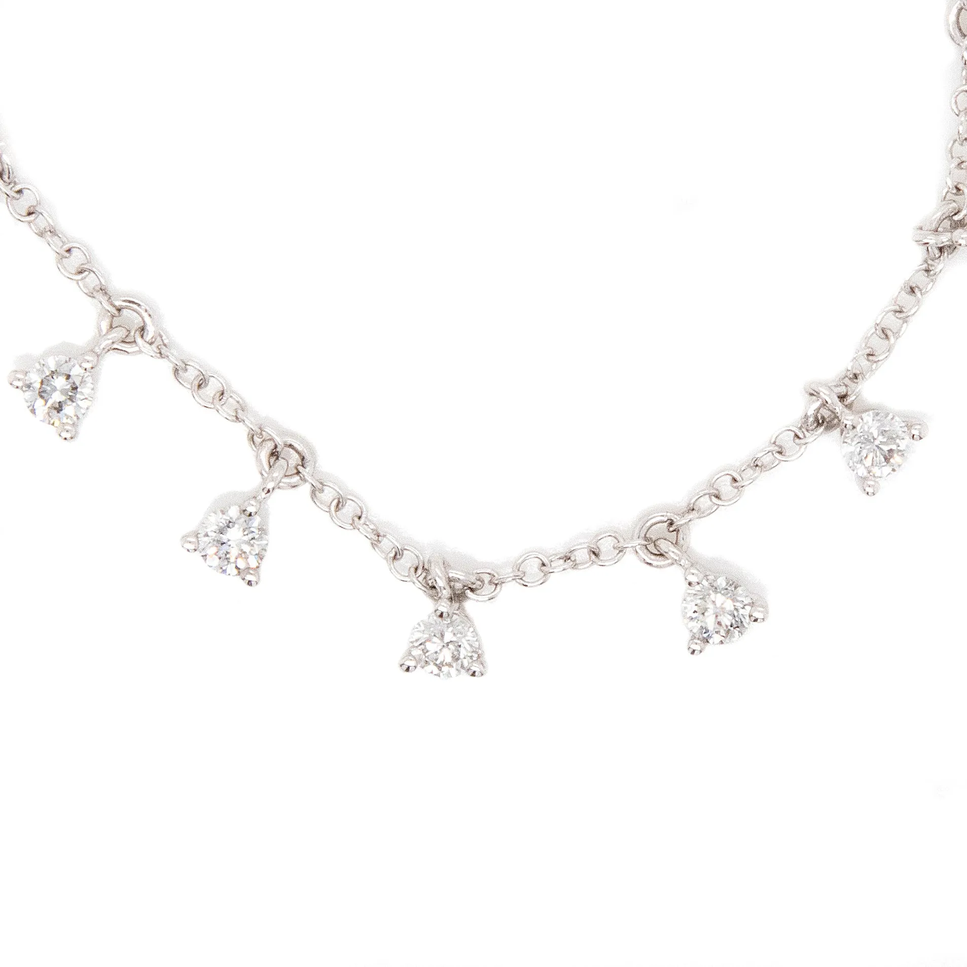 1.07ct 14k White Gold Diamond Dangle Necklace