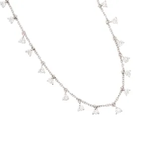 1.07ct 14k White Gold Diamond Dangle Necklace