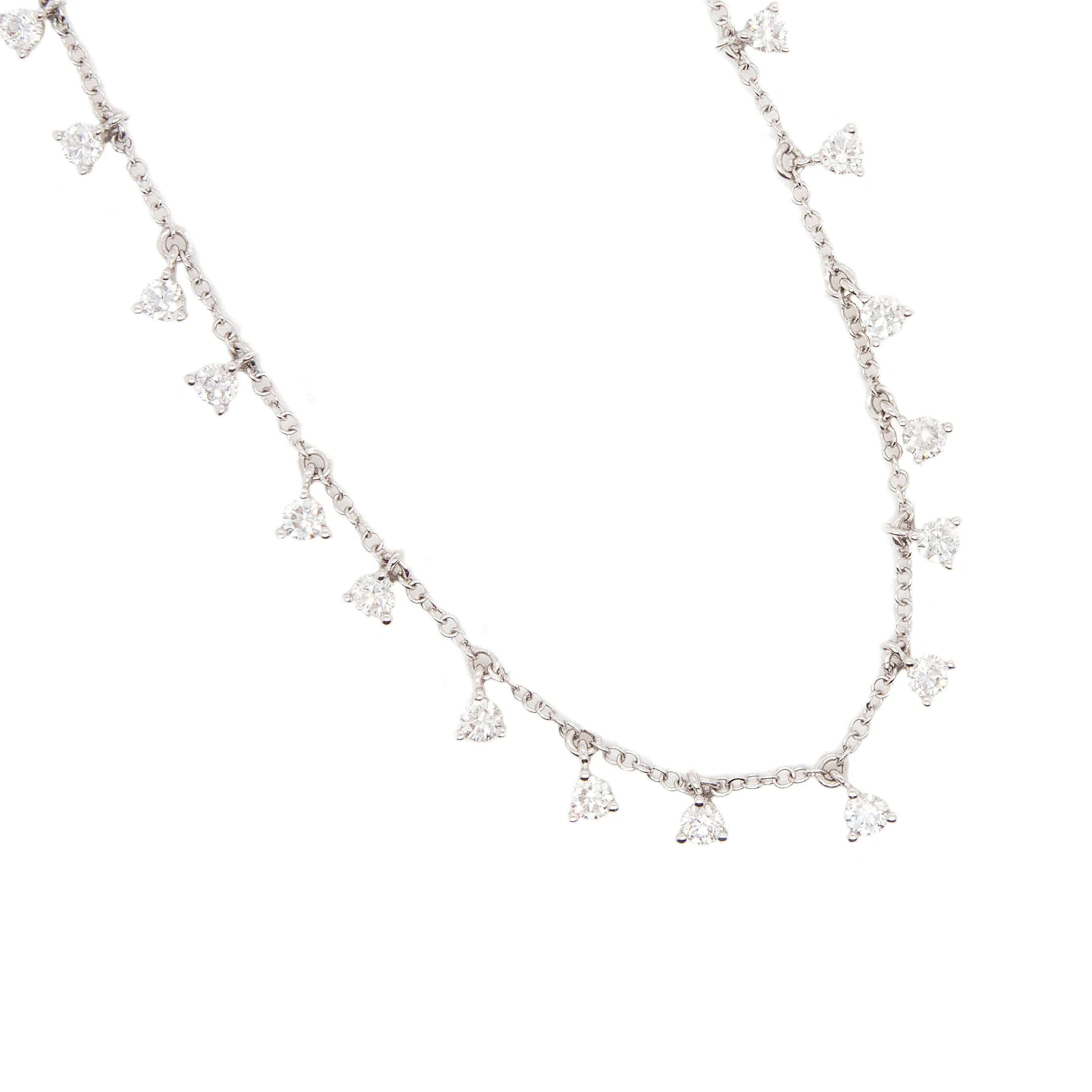 1.07ct 14k White Gold Diamond Dangle Necklace