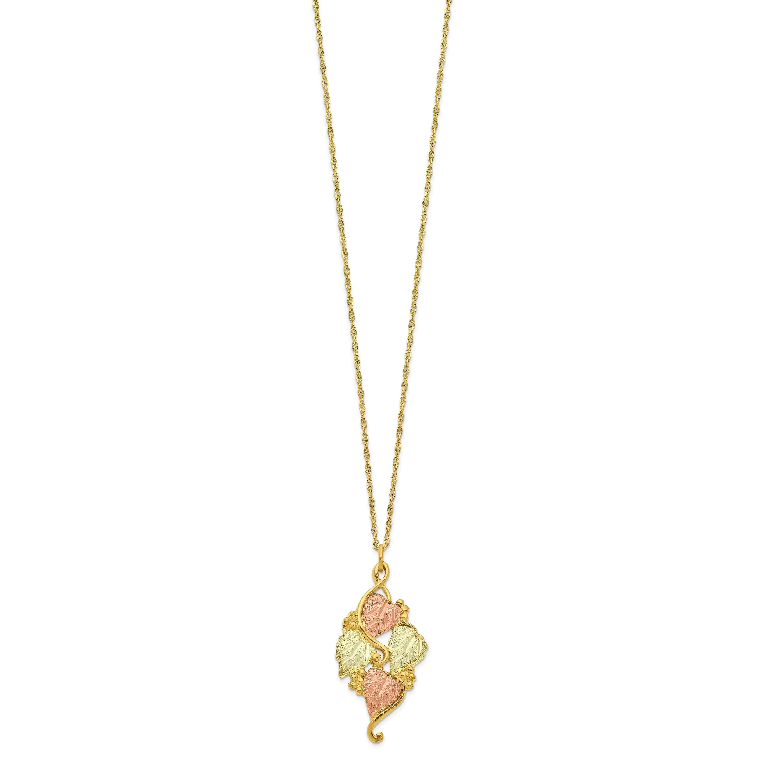 10K Tri-Color Gold Necklace with Themed Pendant by Sophia Jewelers