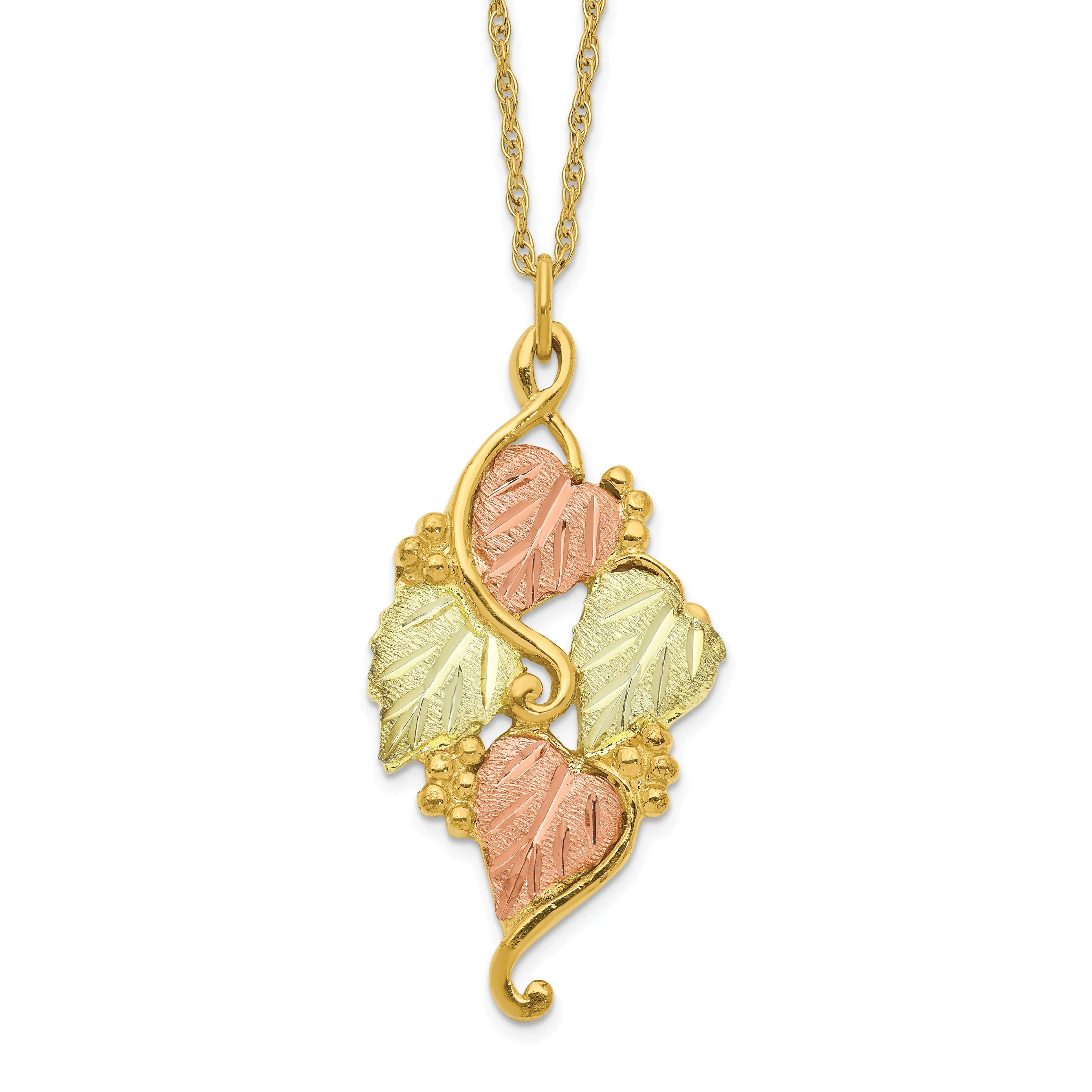10K Tri-Color Gold Necklace with Themed Pendant by Sophia Jewelers