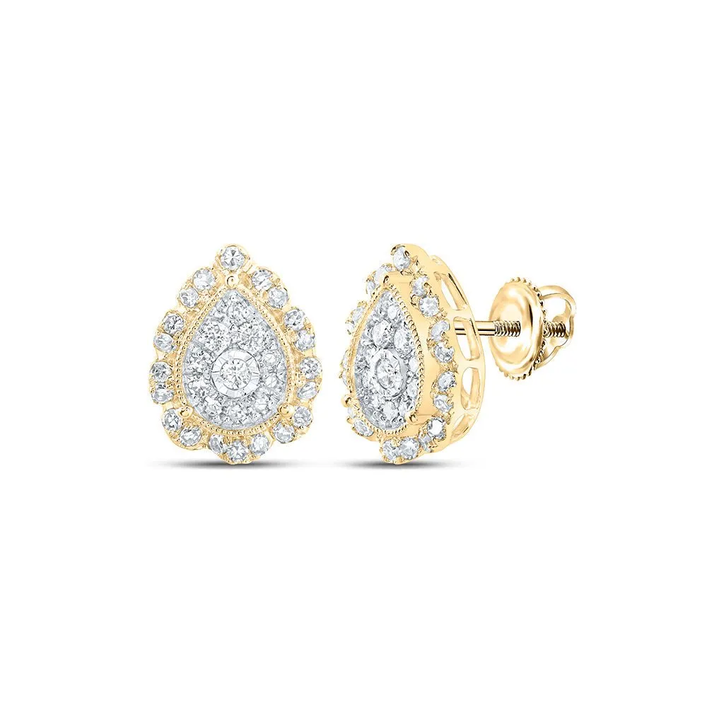 10kt Golden Teardrop Diamond Earrings: Timeless Elegance by Splendid Jewellery