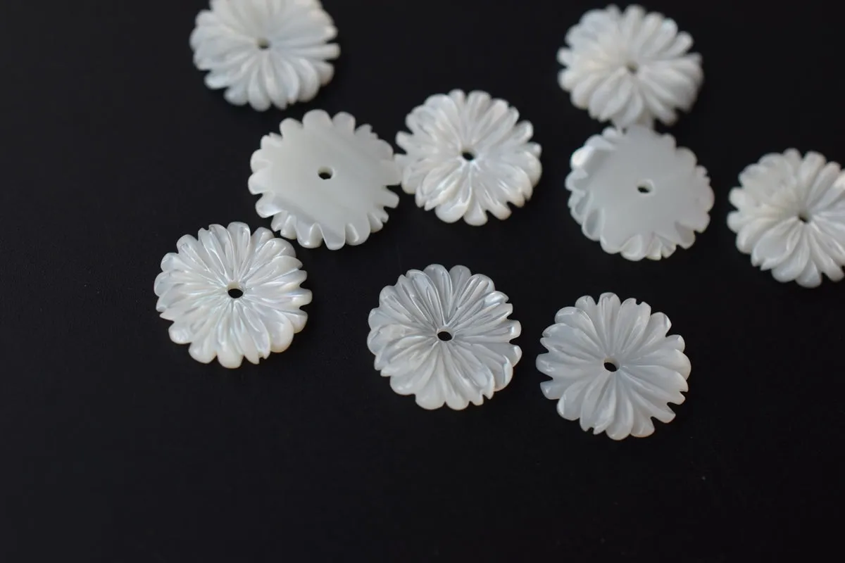 10PCS 10mm Natural white MOP Daisy,mother of pearl, Sale by pieces