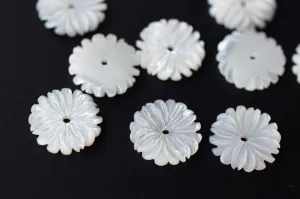 10PCS 10mm Natural white MOP Daisy,mother of pearl, Sale by pieces