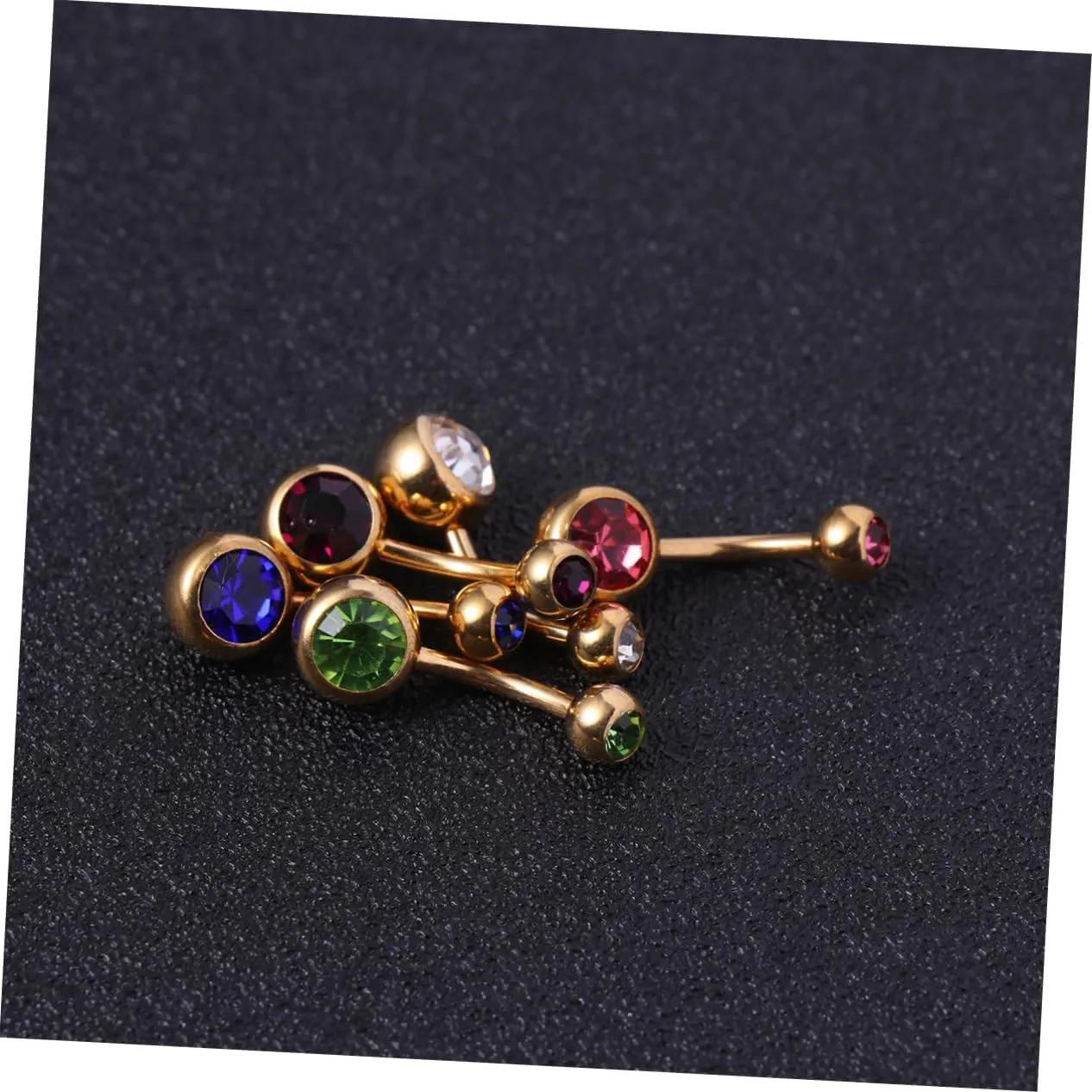 10pcs Belly Button Ring Double Belly Button Piercing Piercings Eyebrow Tragus Steel Navel Ring Navel