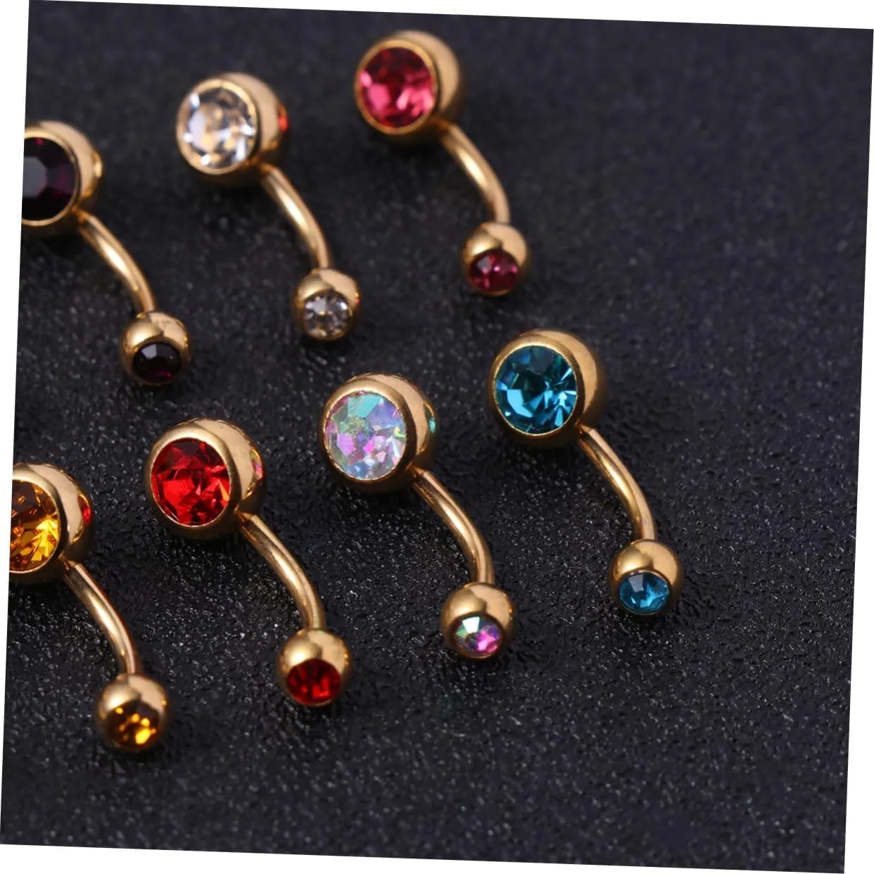 10pcs Belly Button Ring Double Belly Button Piercing Piercings Eyebrow Tragus Steel Navel Ring Navel