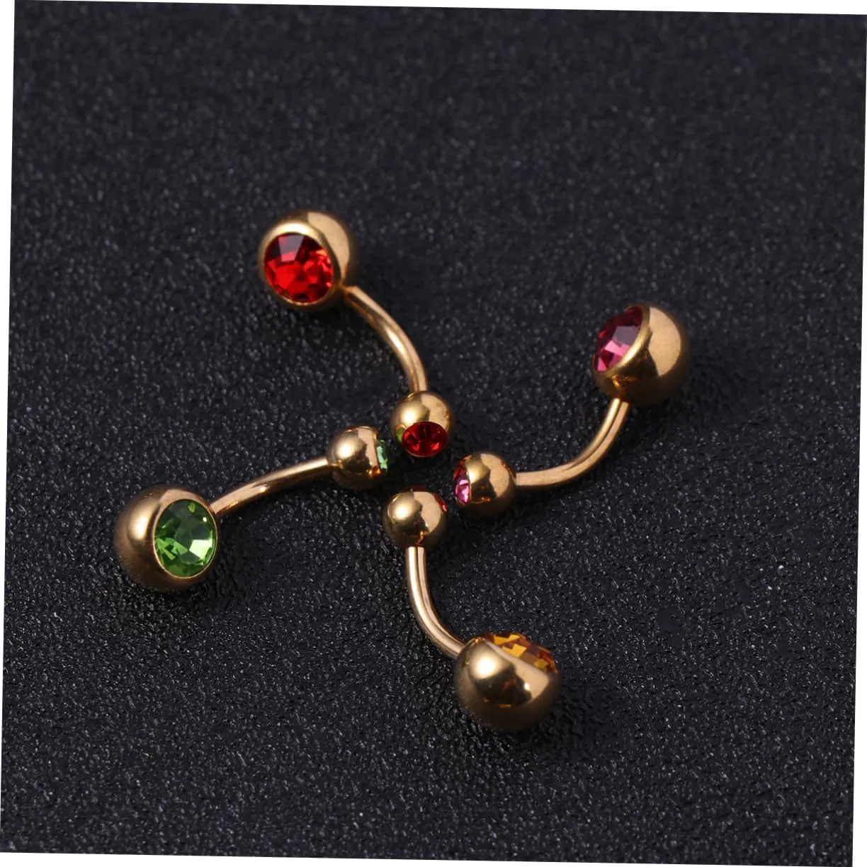 10pcs Belly Button Ring Double Belly Button Piercing Piercings Eyebrow Tragus Steel Navel Ring Navel