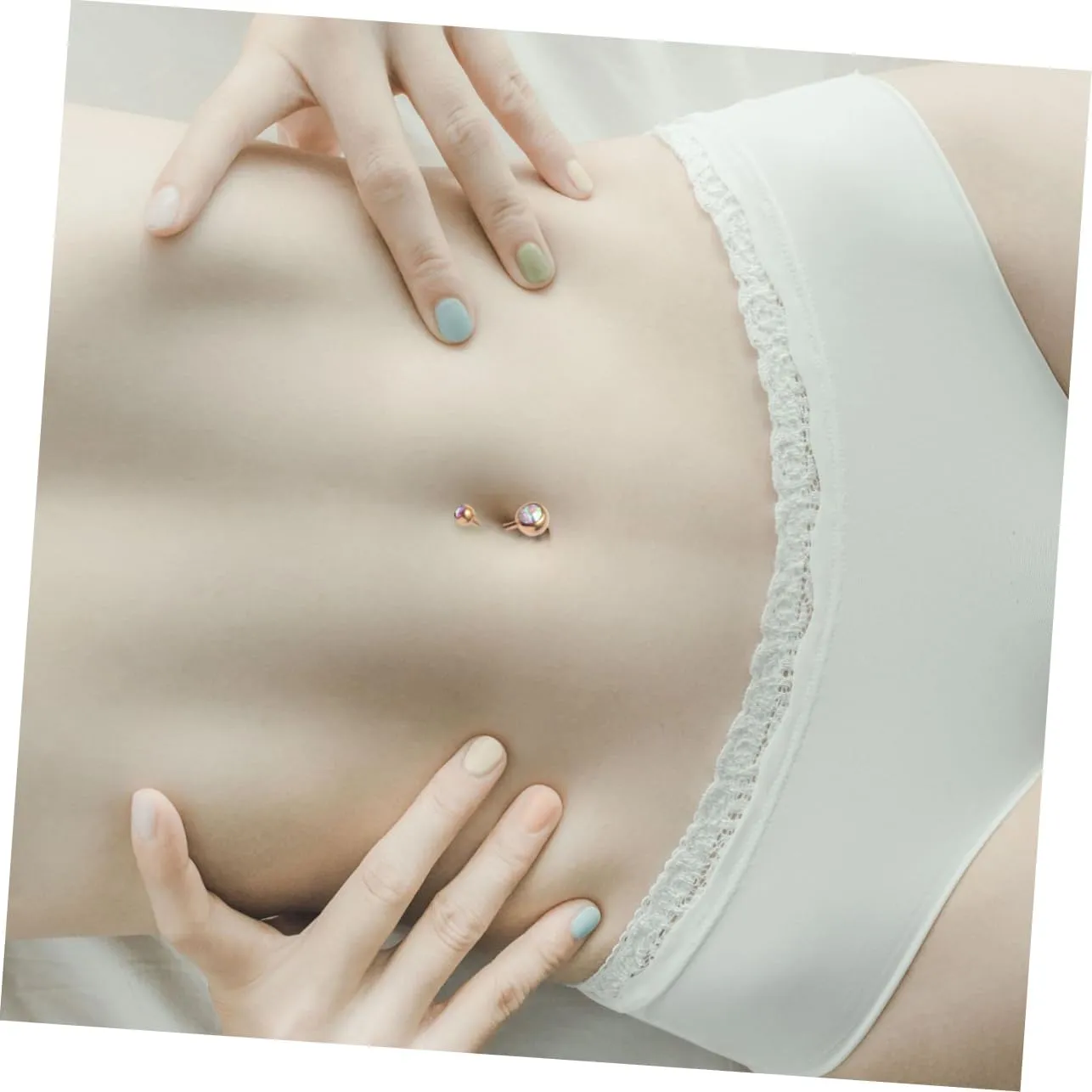 10pcs Belly Button Ring Double Belly Button Piercing Piercings Eyebrow Tragus Steel Navel Ring Navel