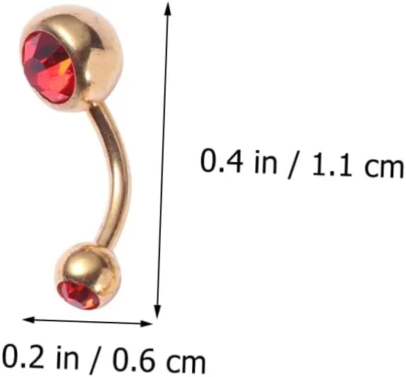 10pcs Belly Button Ring Double Belly Button Piercing Piercings Eyebrow Tragus Steel Navel Ring Navel