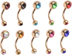 10pcs Belly Button Ring Double Belly Button Piercing Piercings Eyebrow Tragus Steel Navel Ring Navel