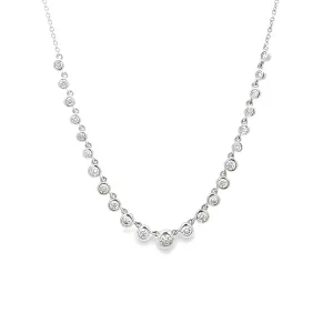 1.18ct 14k White Gold Diamond Bezel Necklace
