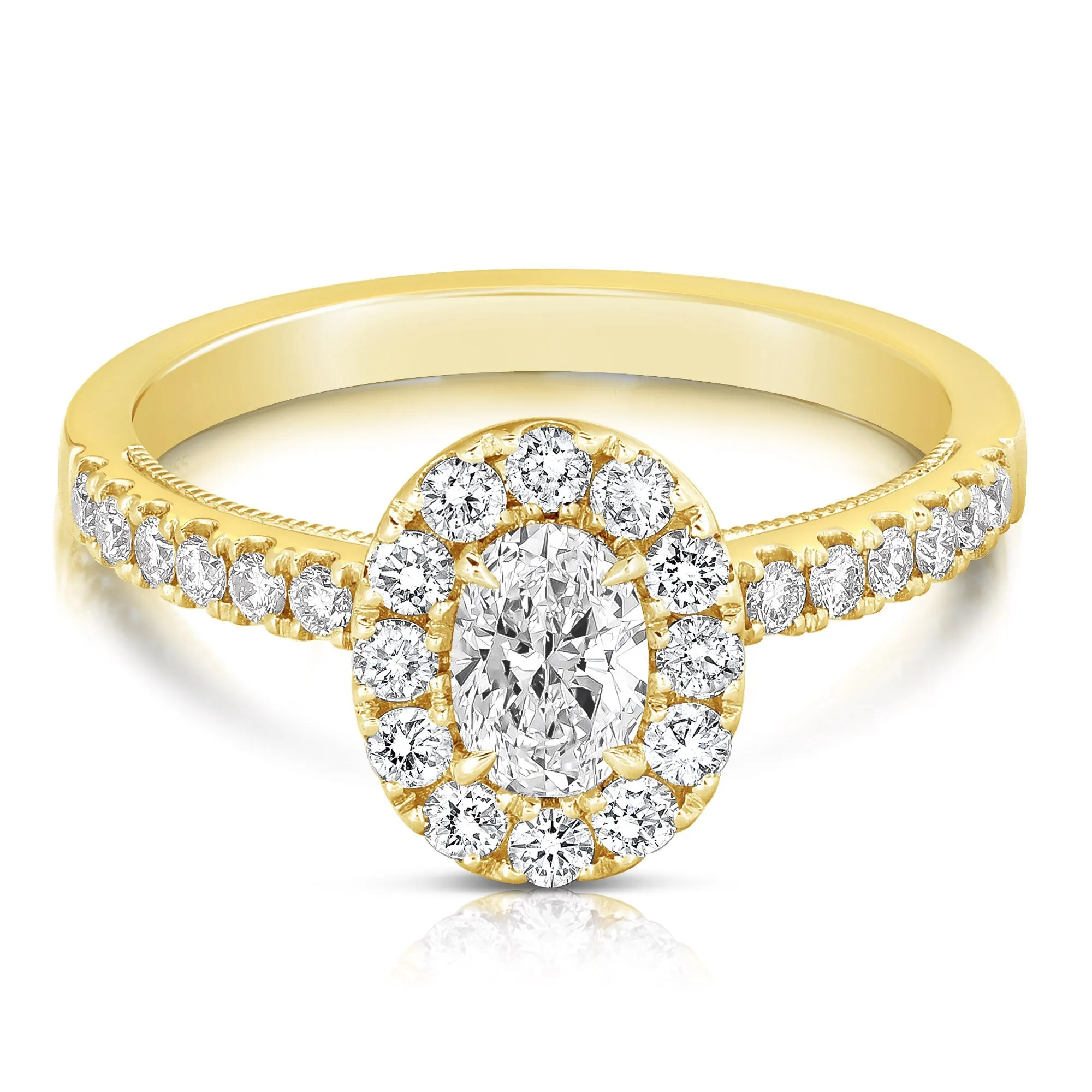 1/2 Ct Oval Complete Engagement Ring
