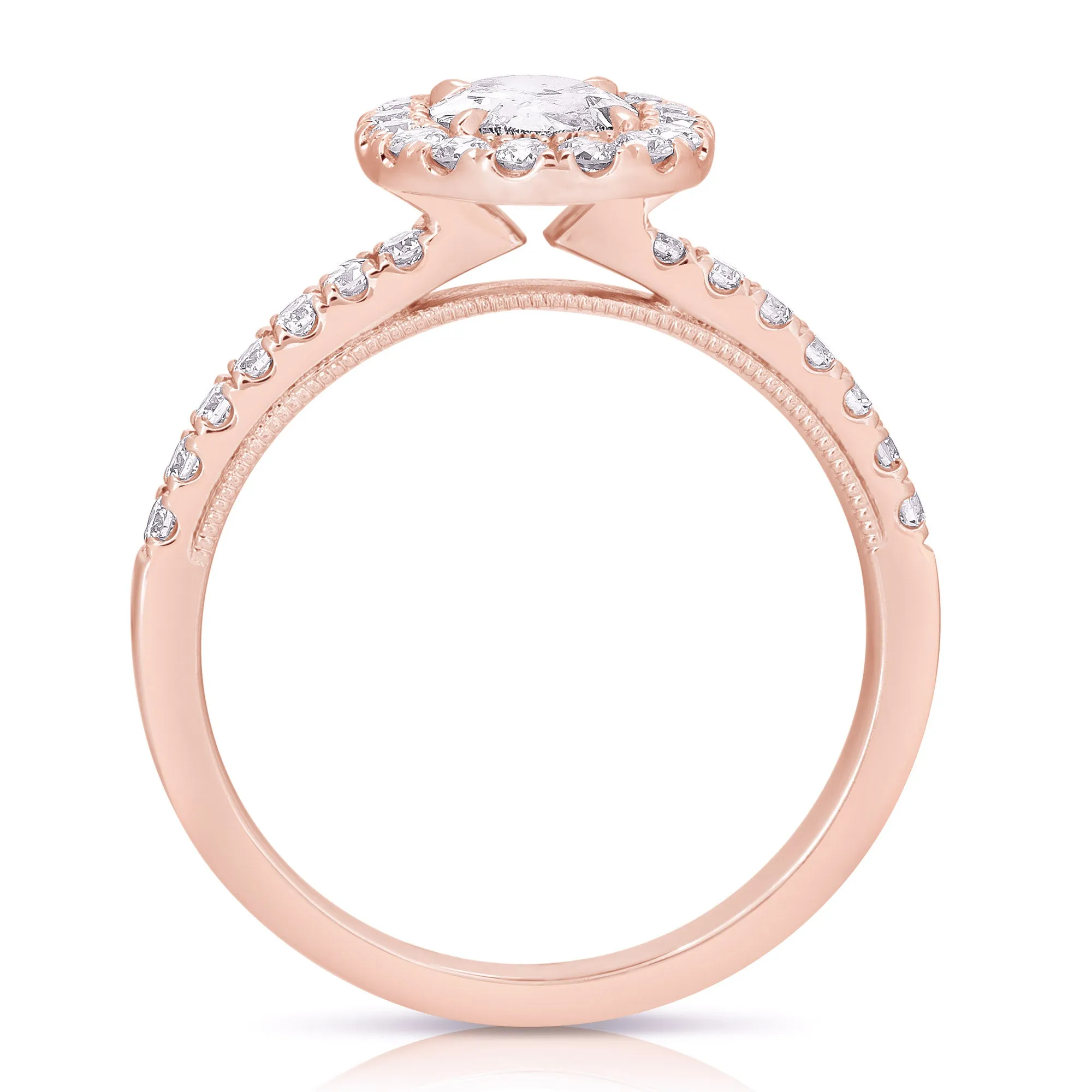 1/2 Ct Oval Complete Engagement Ring