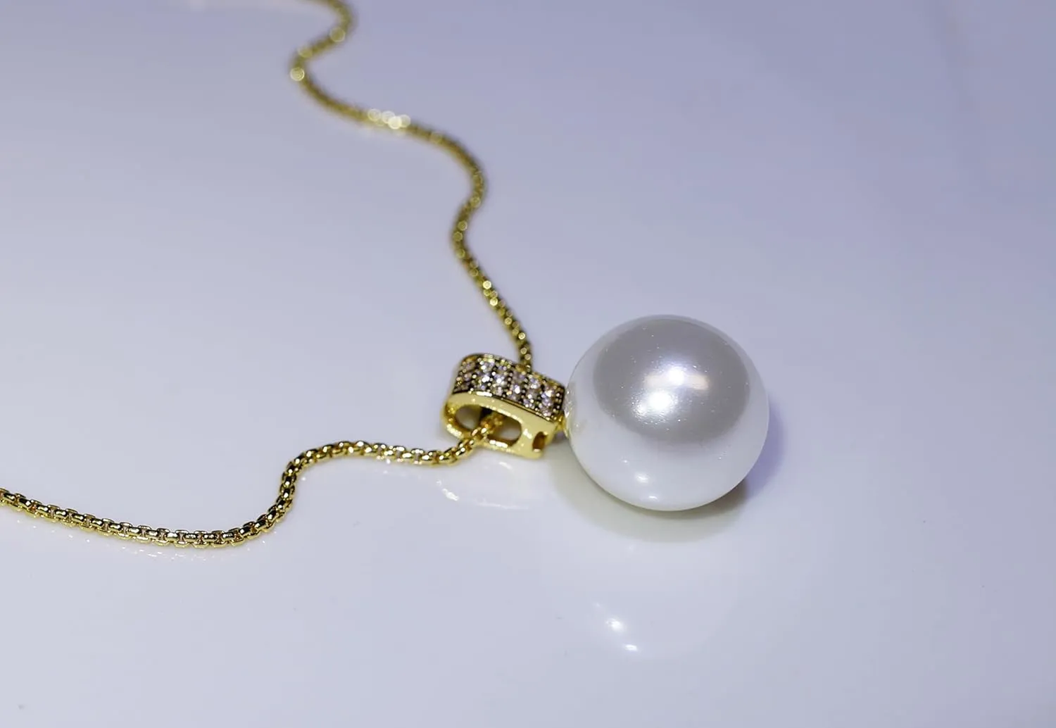 12mm & 14mm South Sea Pearl Pendant Necklace with Diamonds for Women - 12mm & 14mm Tahitian Pearl Necklace with Diamonds Single Pearl Necklace for Women with 925 Sterling Silver Chain