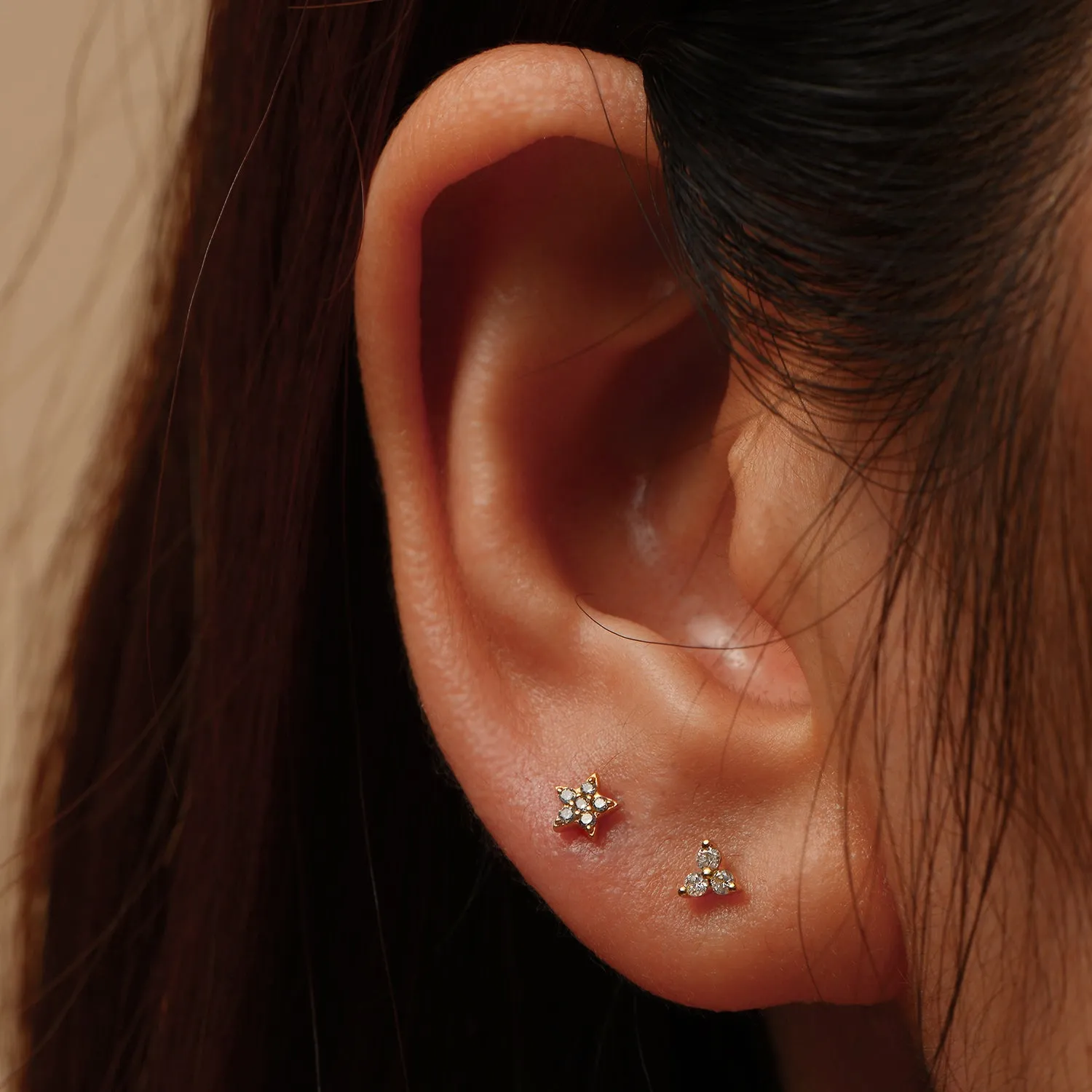 14k Cluster Flatback Studs
