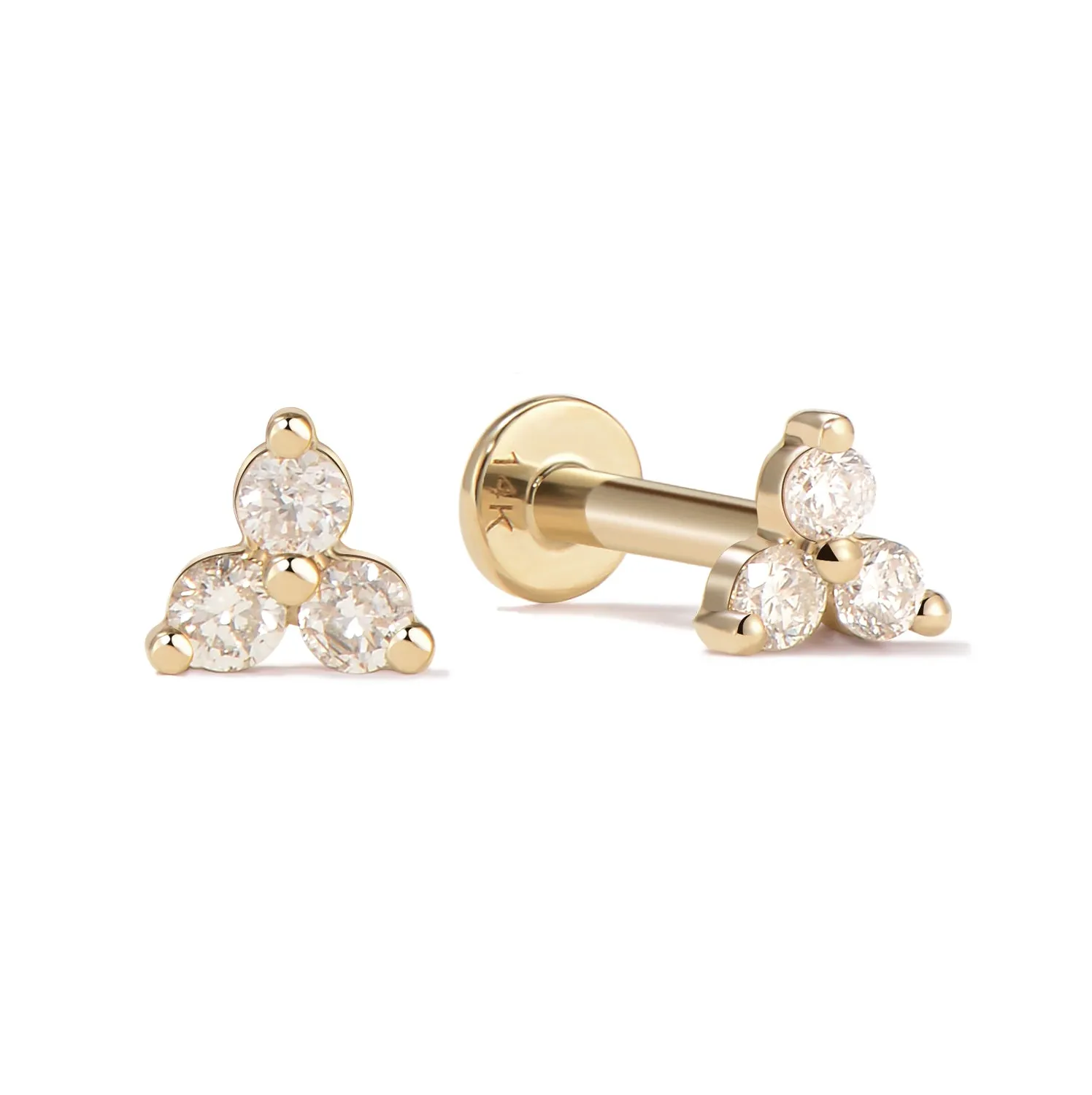 14k Cluster Flatback Studs