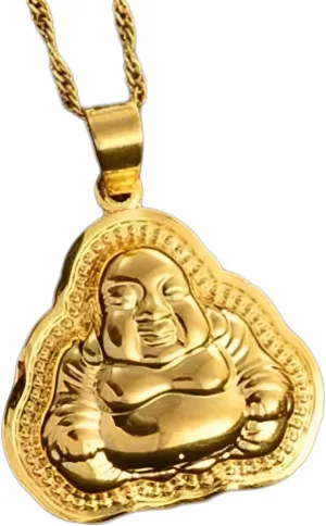 14K Gold Filled Buddha Necklace For Women And Men, Buddhist Guanyin Pendant Necklace, Religious Ornament Maitreya Buddha Amulet Buddhist Necklace