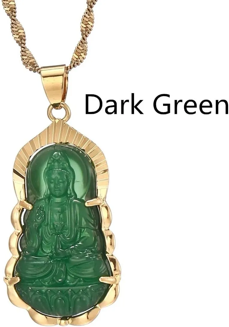 14K Gold Filled Buddha Necklace For Women And Men - Classic Exquisite Maitreya Buddha Pendant Necklace, Jade Guanyin Pendant Necklace, Buddhist Necklace, Buddhism Necklaces