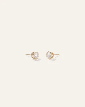14K Gold Lab Grown Diamond Bezel Studs