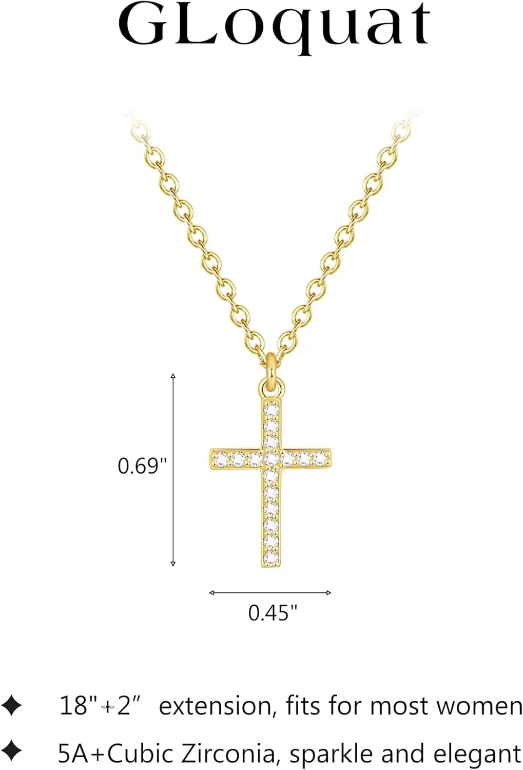 14k Gold Plated Cross Pendant Necklaces for Women Dainty Simple Love Heart Necklaces Trendy Gold Faith Cross Silver Adjustable Religious Necklace Jewelry Gifts for Her