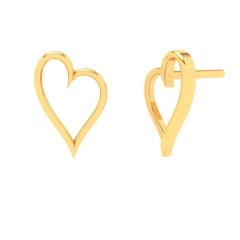 14k Gold Sweetheart Sleek Studs Earrings From Online Exclusive