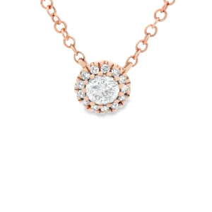 14k Rose Gold Diamond Cluster Pendant