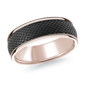 14K Rose Gold Ring from the Noir Collection by Malo - MRDA-166-7P