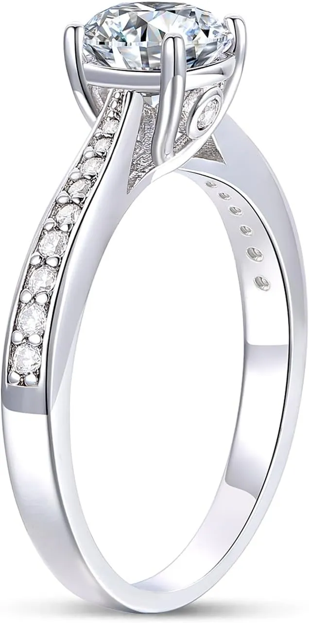 14K Solid Gold 1 Carat Moissanite Rings for Women D Color Moissanite Engagement Ring Engagement Rings for Women