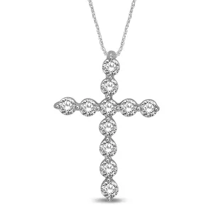 14K White Gold 0.20 Ct. Tw. Diamond Cross Pendant