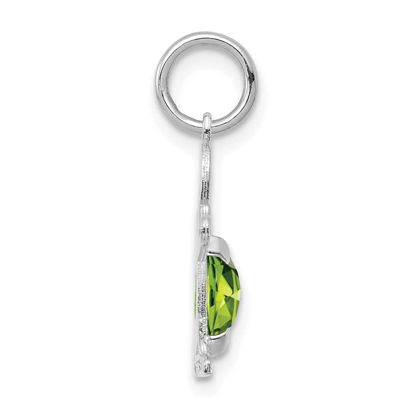 14k White Gold Boy Oval Genuine Peridot