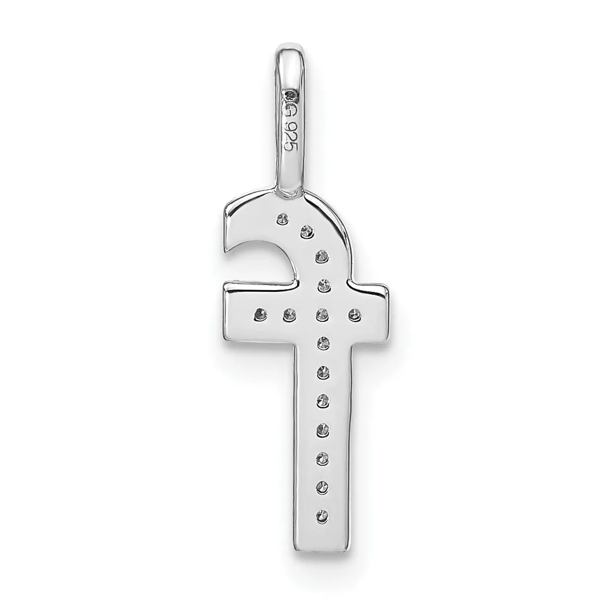 14K White Gold Diamond 0.052-CT Lower Case Style F Initial Charm