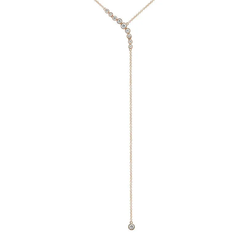 14k White Gold Diamond Lariat