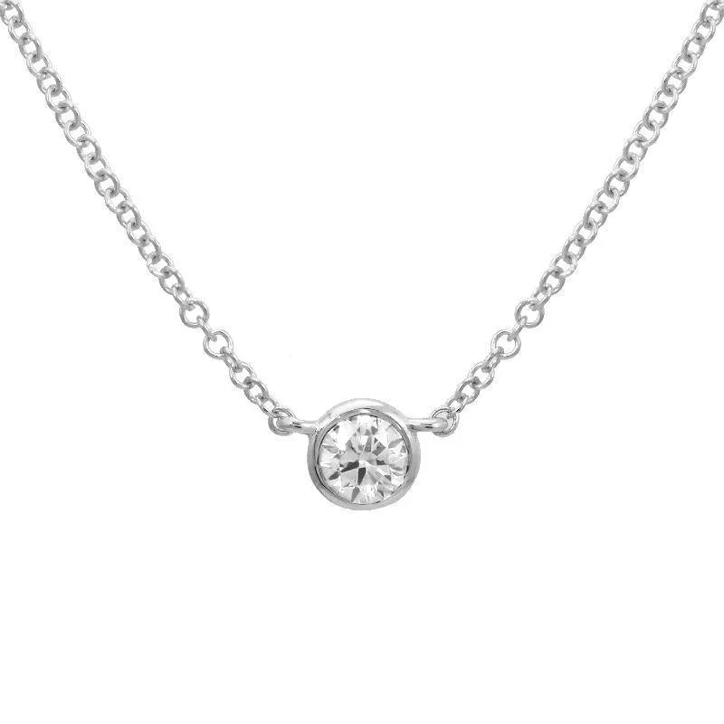 14k White Gold Diamond Pendant