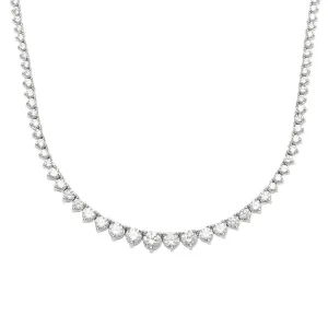 14k White Gold Diamond Tennis Necklace- 6.75ct