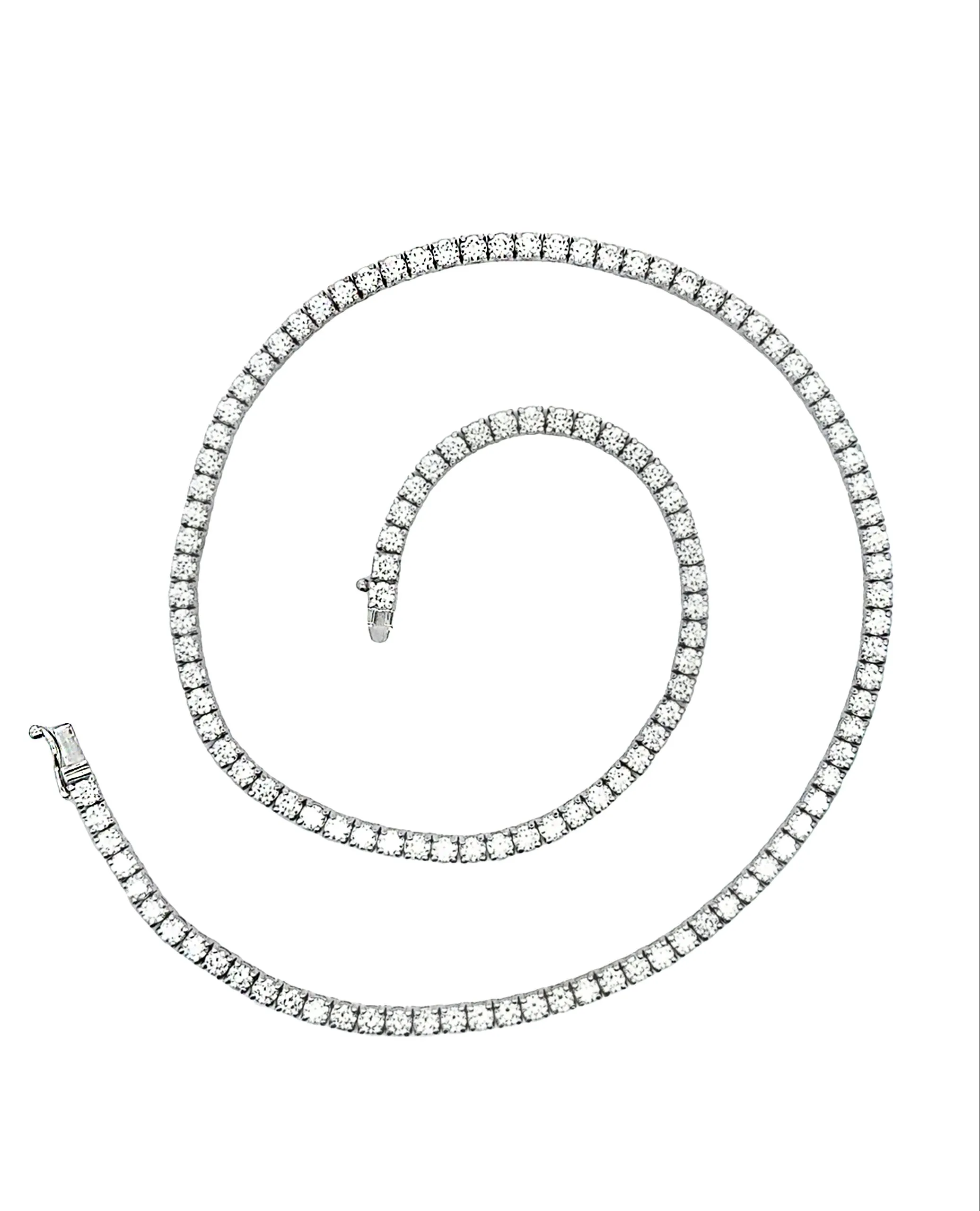 14K White Gold Diamond Tennis Necklace