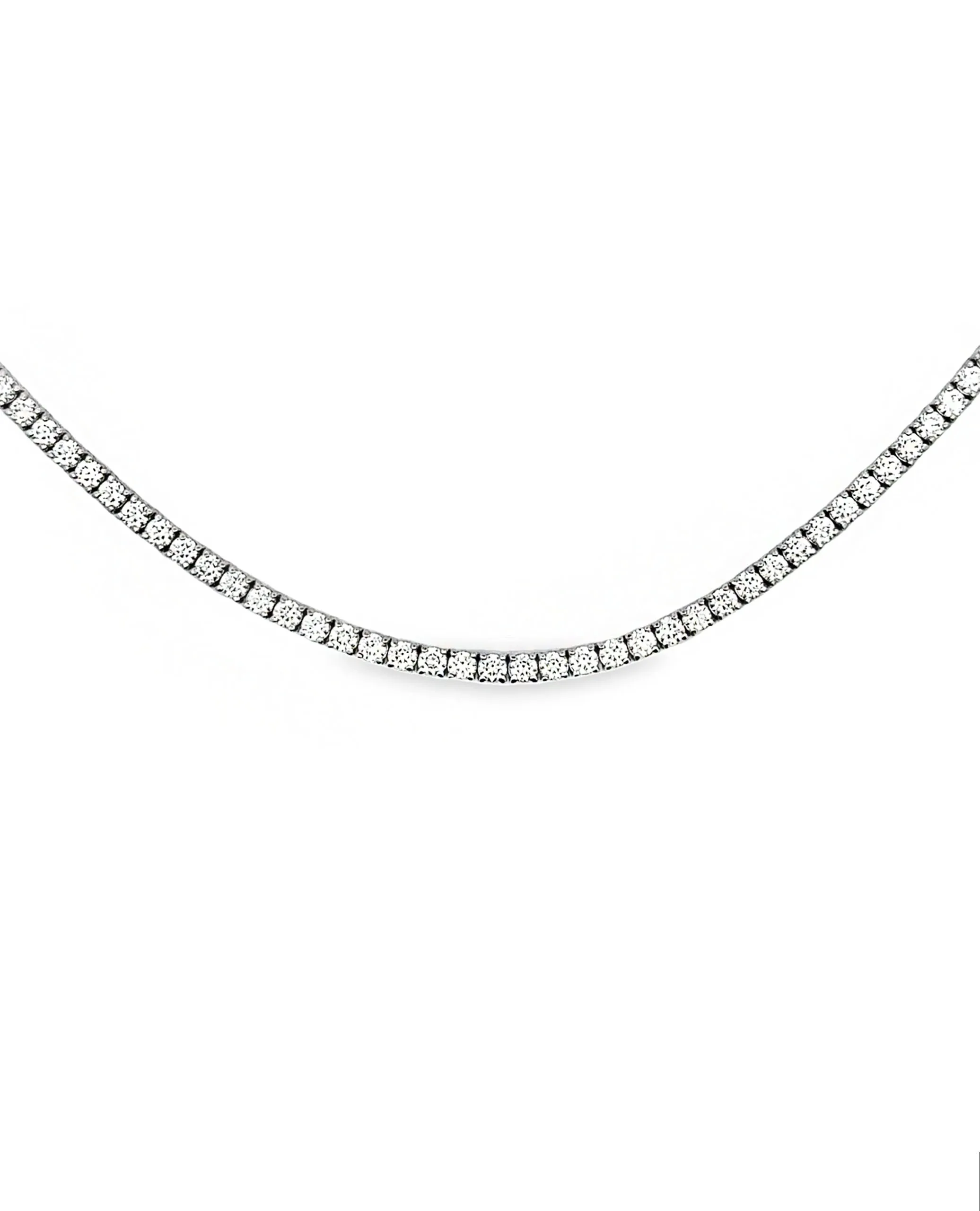 14K White Gold Diamond Tennis Necklace