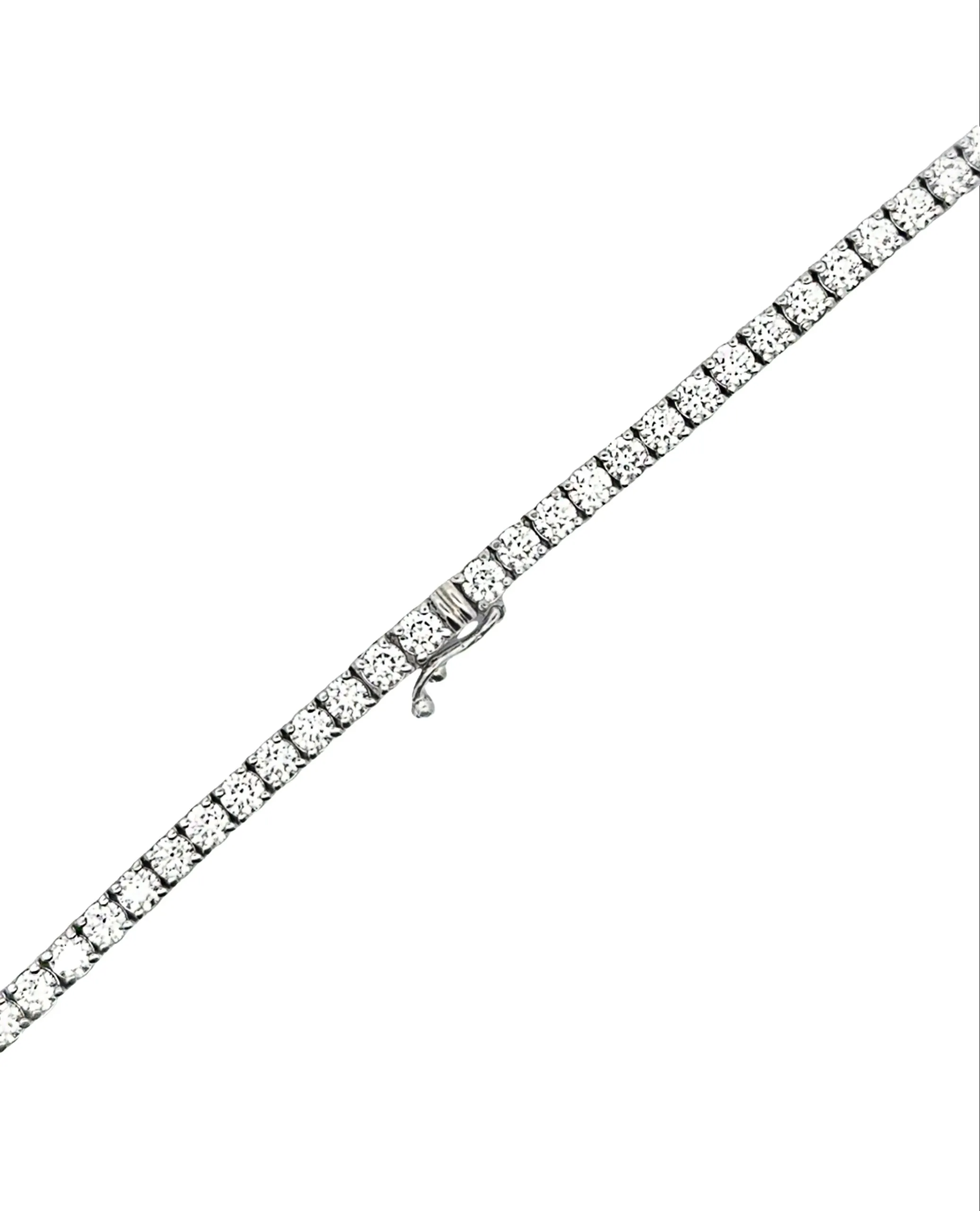 14K White Gold Diamond Tennis Necklace