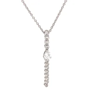 14k White Gold Pear Shape Diamond Necklace