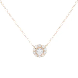 14k Yellow Gold Diamond Cluster Pendant